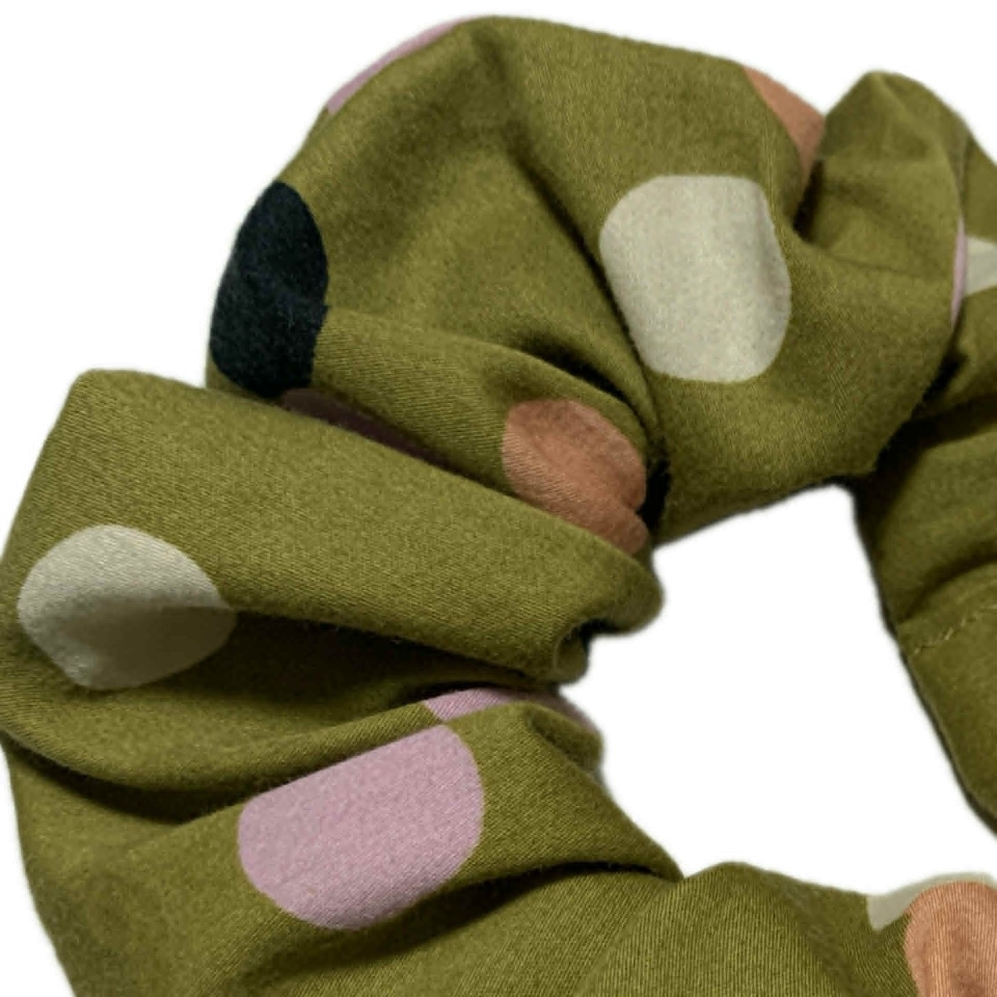 MUMMA WHOOPEE - JUMBO "Olive Spots" SCRUNCHIES