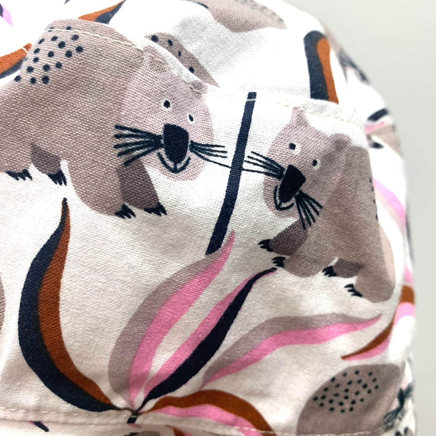 Teacups n Quilts- Wombats Fabric Hat- Kids Size Large