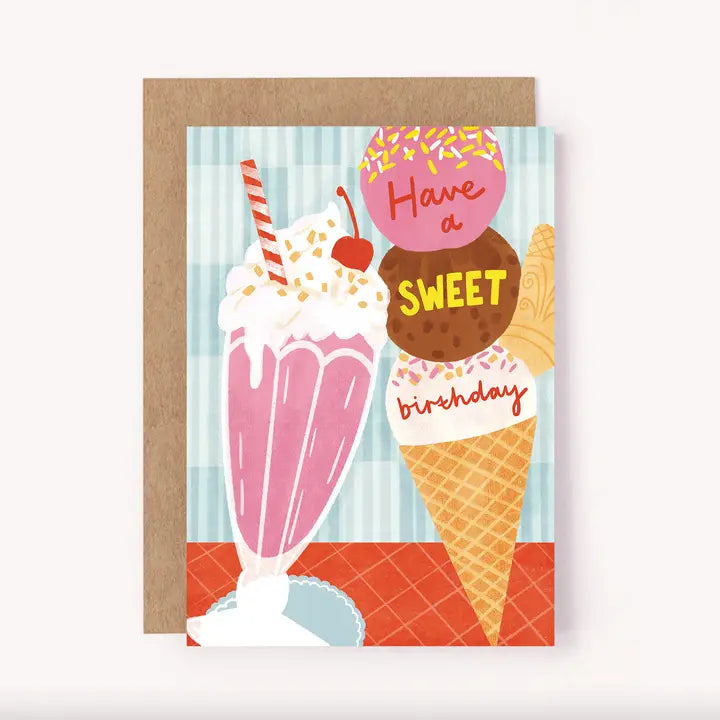 LAUREN SISSONS STUDIO- "Sweet Birthday" Ice Cream Card