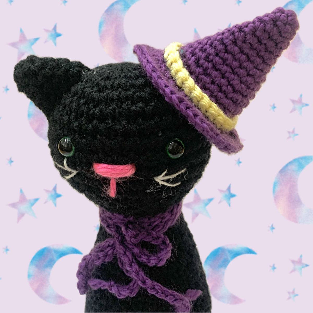 BEAKNITS- CROCHETED HALLOWEEN WITCHY BLACK CAT