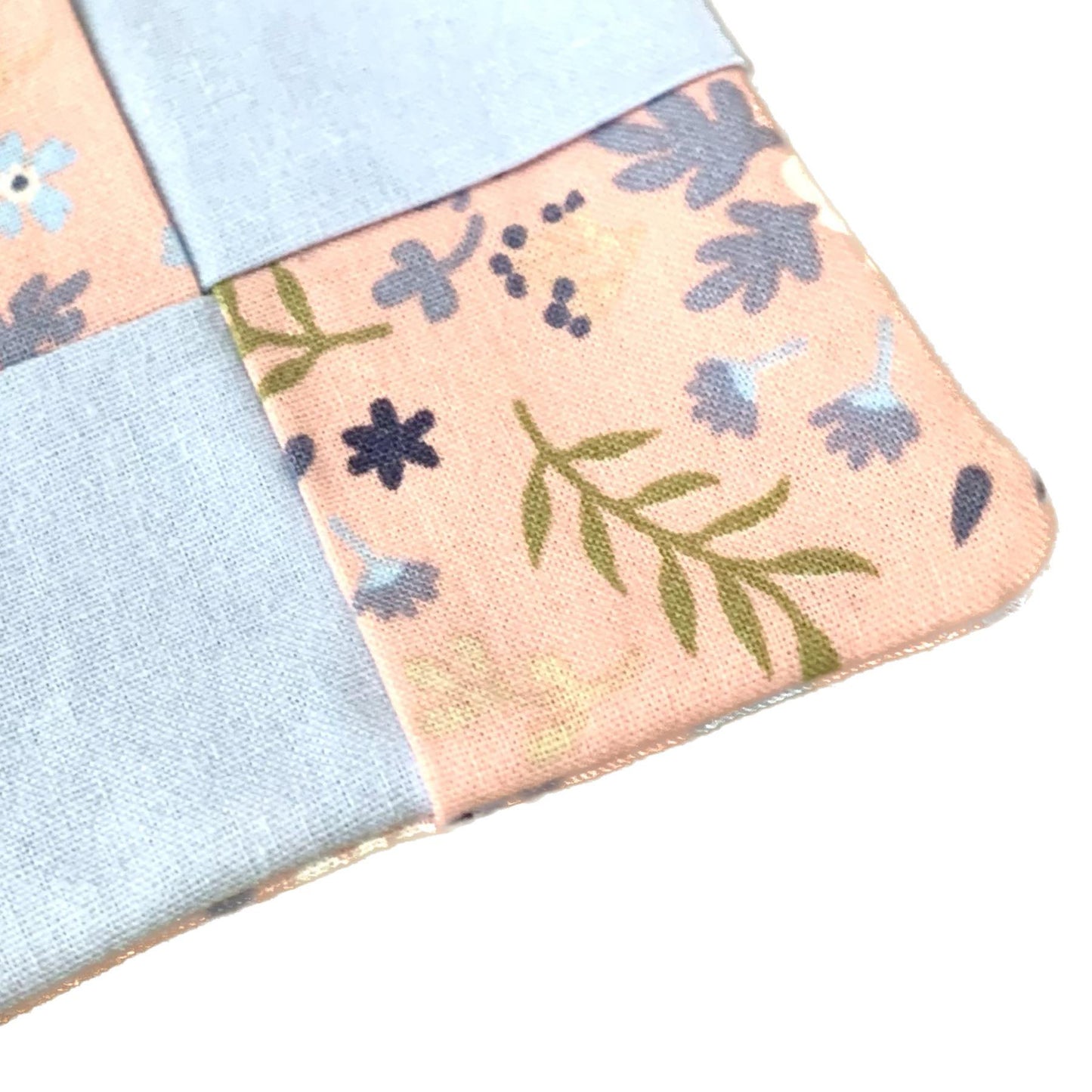 MUMMA WHOOPEE- SINGLE WINE GLASS SLIPPER/COASTERS- Pink & Blue Floral