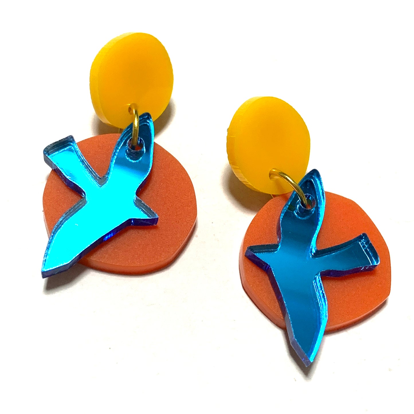 THIS BIRD HAS FLOWN - “Sunrise Birds” DANGLE EARRINGS