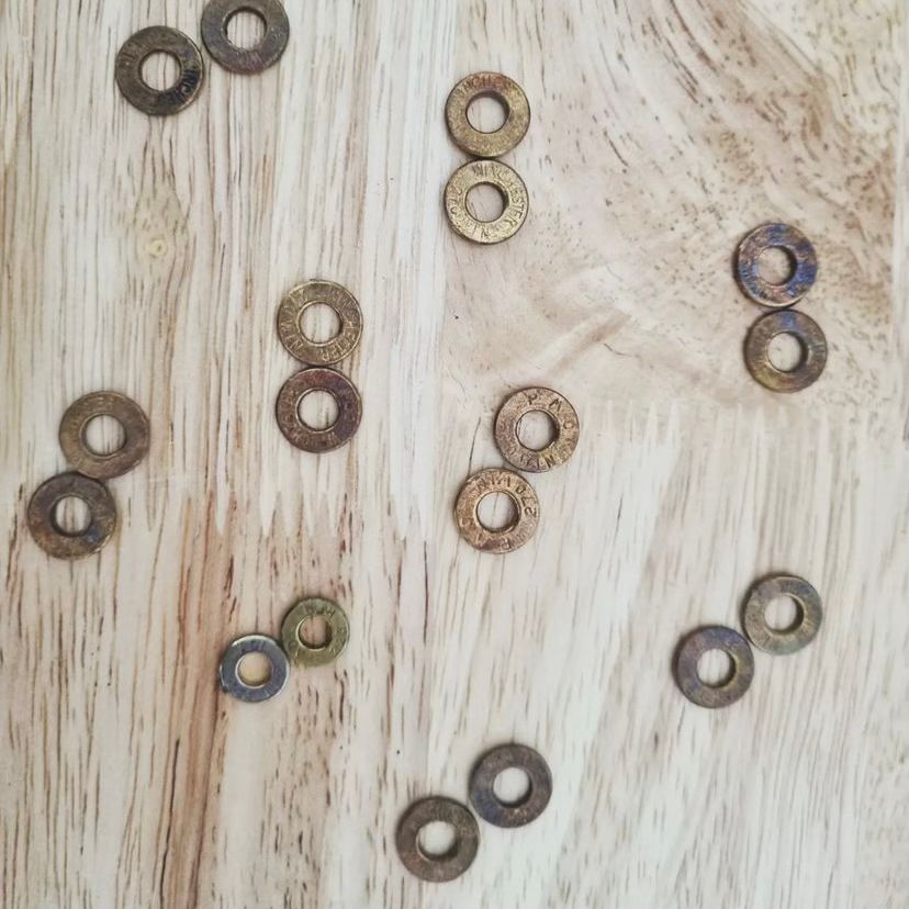 WILD BRASS- Small Studs- Orange Swarovski Crystal