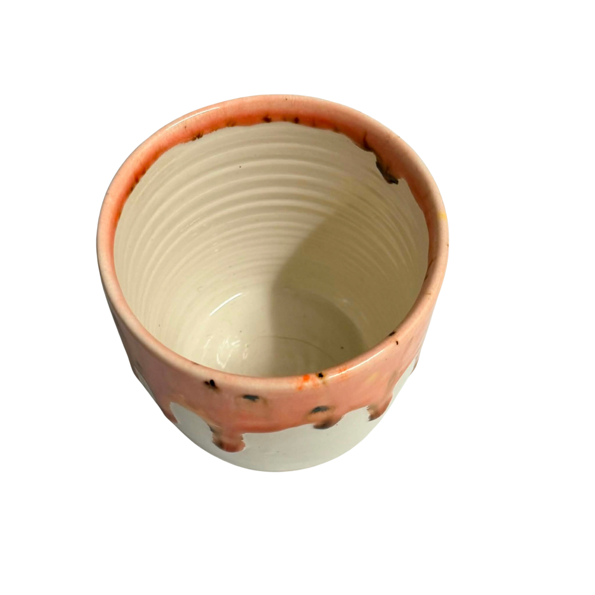 POTTERESS BY ALICIA - Latte Cup White Clay Pink and Brown
