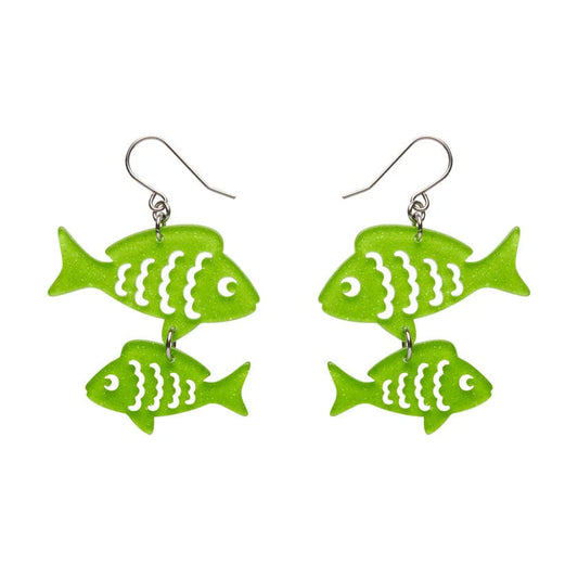 ERSTWILDER - "Fish Friends" Drop Earrings Green - GREAT BARRIER REEF COLLECTION