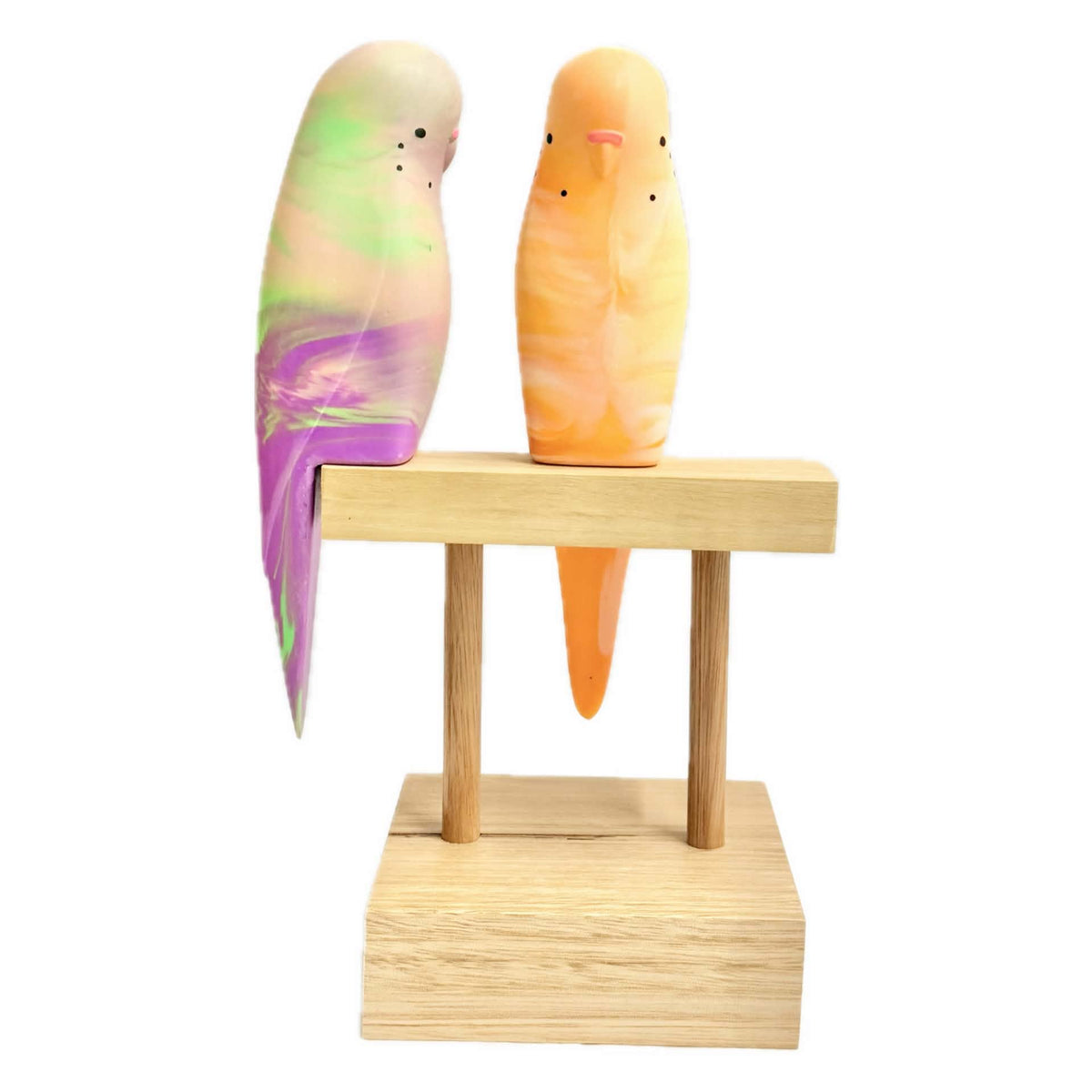 PETE CROMER - RESIN BUDGERIGAR #3- Just Peachy Swirl