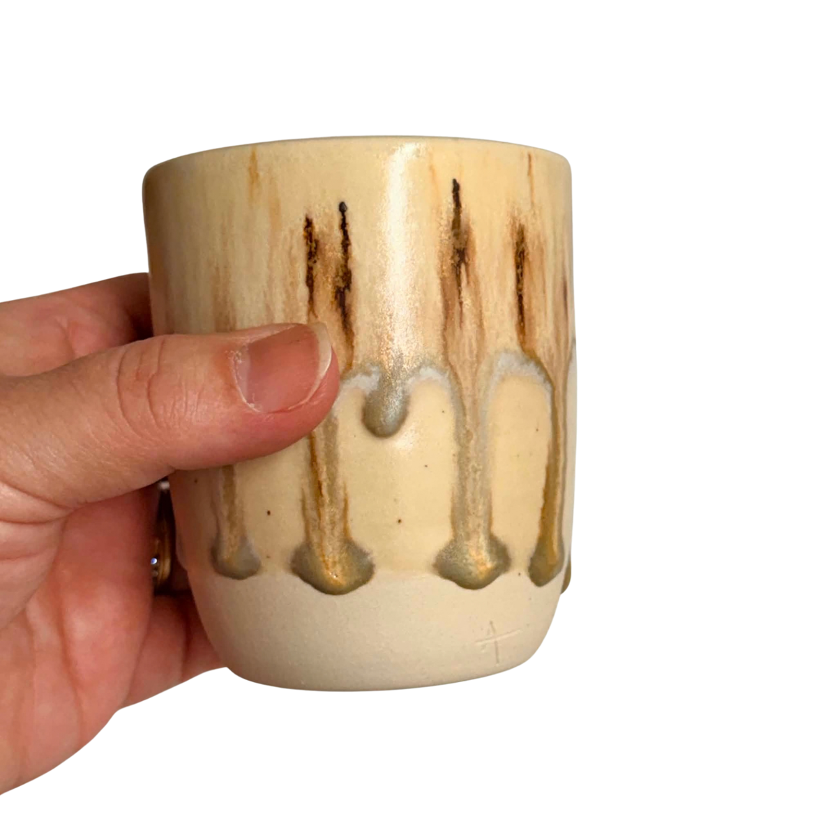 POTTERESS BY ALICIA - Latte Cup White Clay Brown Drizzle #1