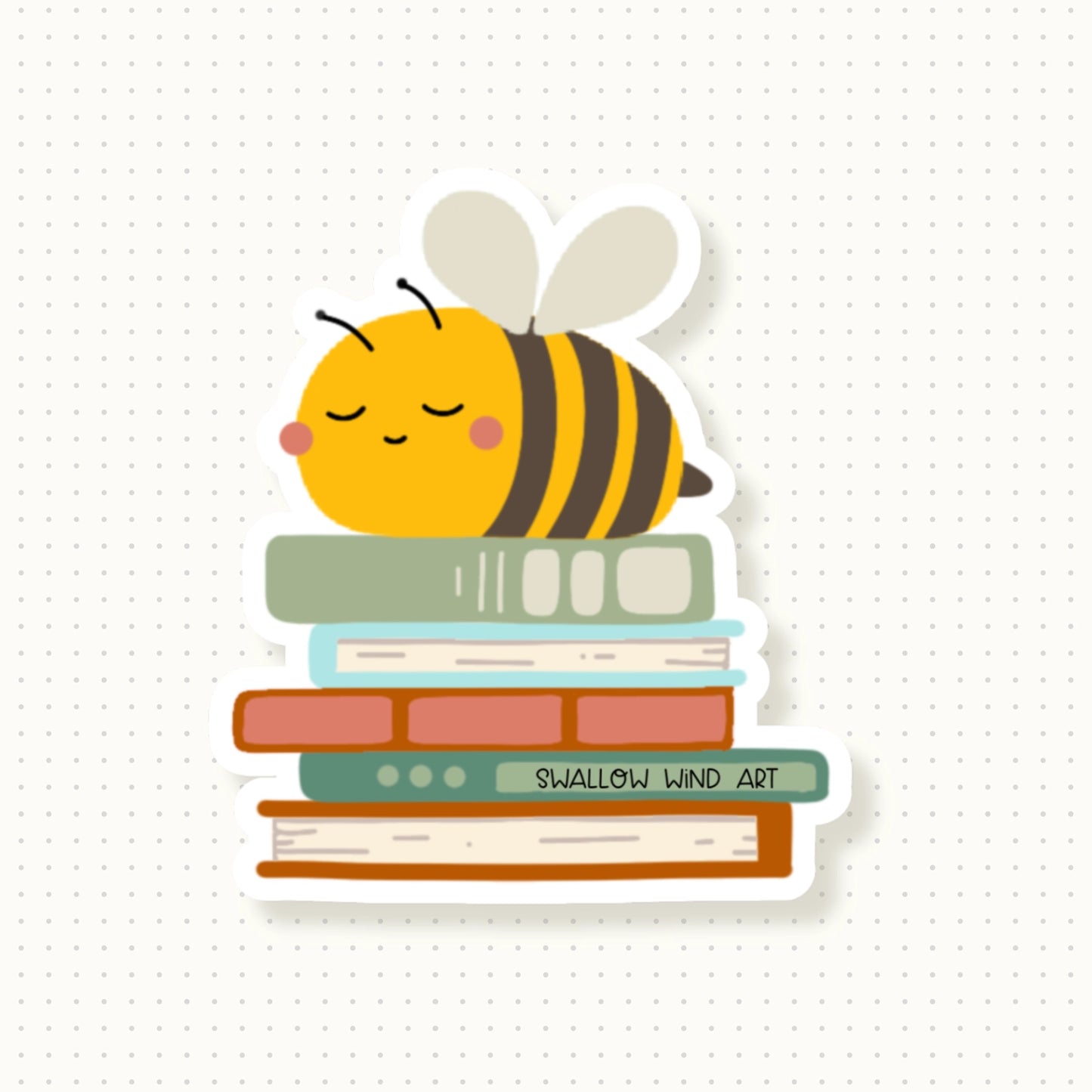 SWALLOW WIND ART - BEES AND BOOKS - VINYL STICKER