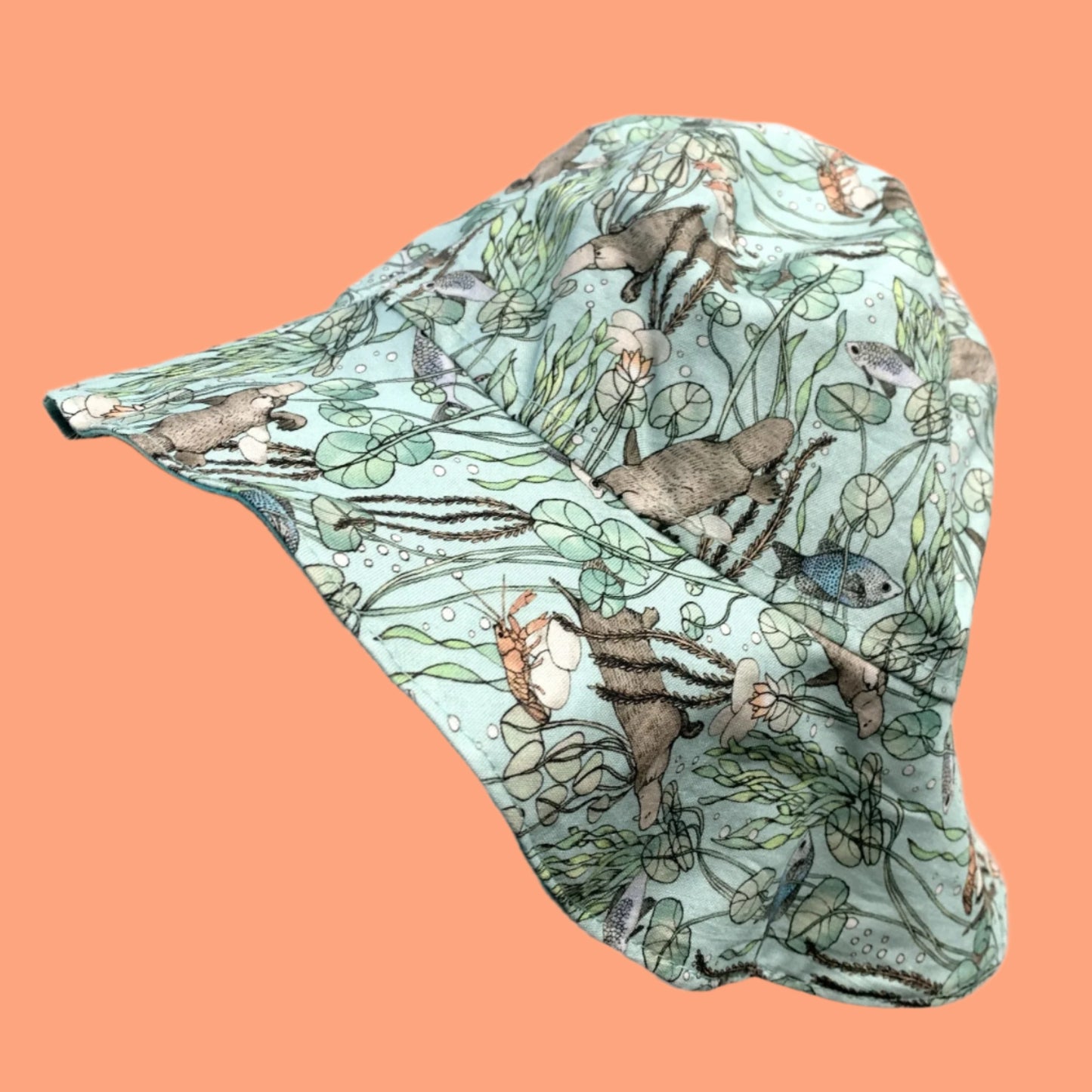 Teacups n Quilts- Platypus Scenic Route Fabric Hat- Kids Size Medium