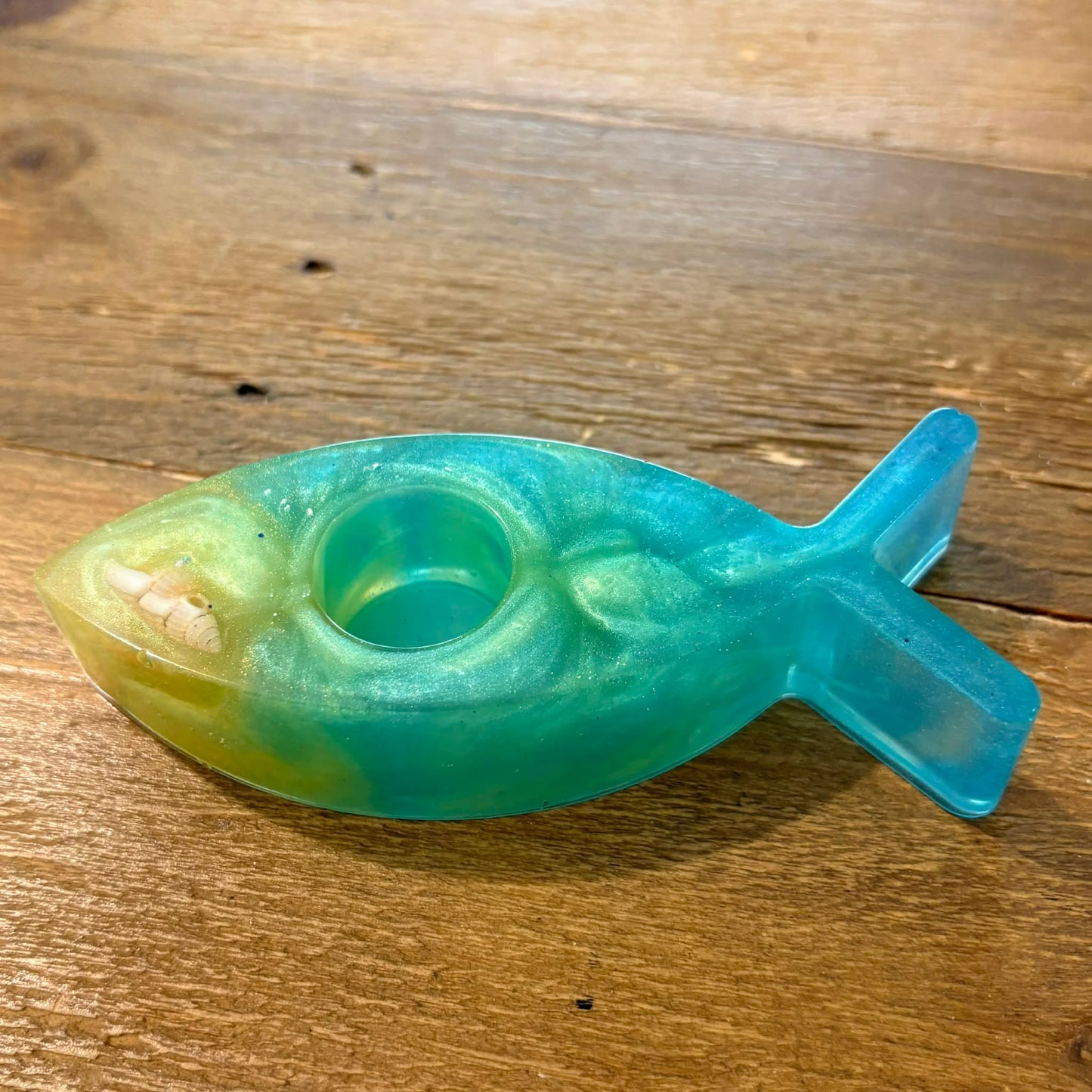 BRENDA STONE ART - Resin Fish Candle Holder 1