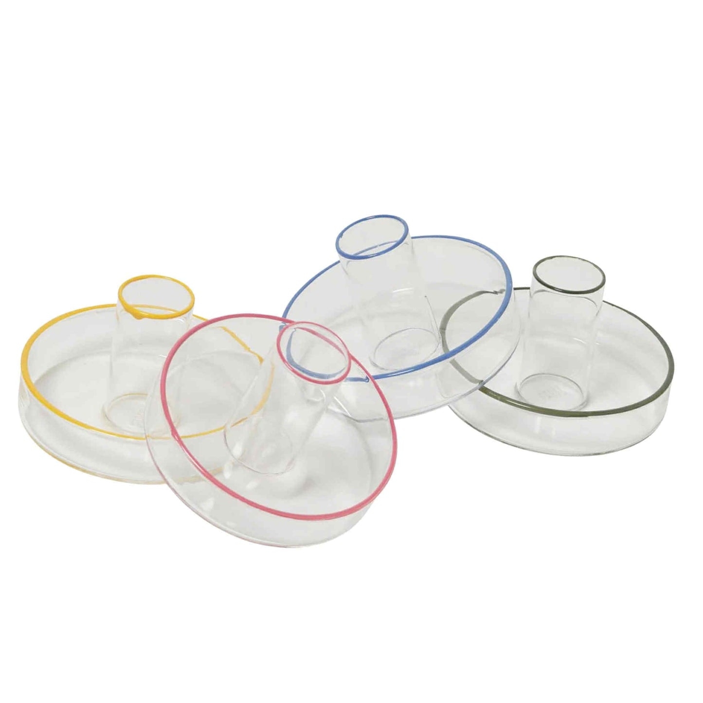 In The Roundhouse - Glass Taper Candle Holder Pink