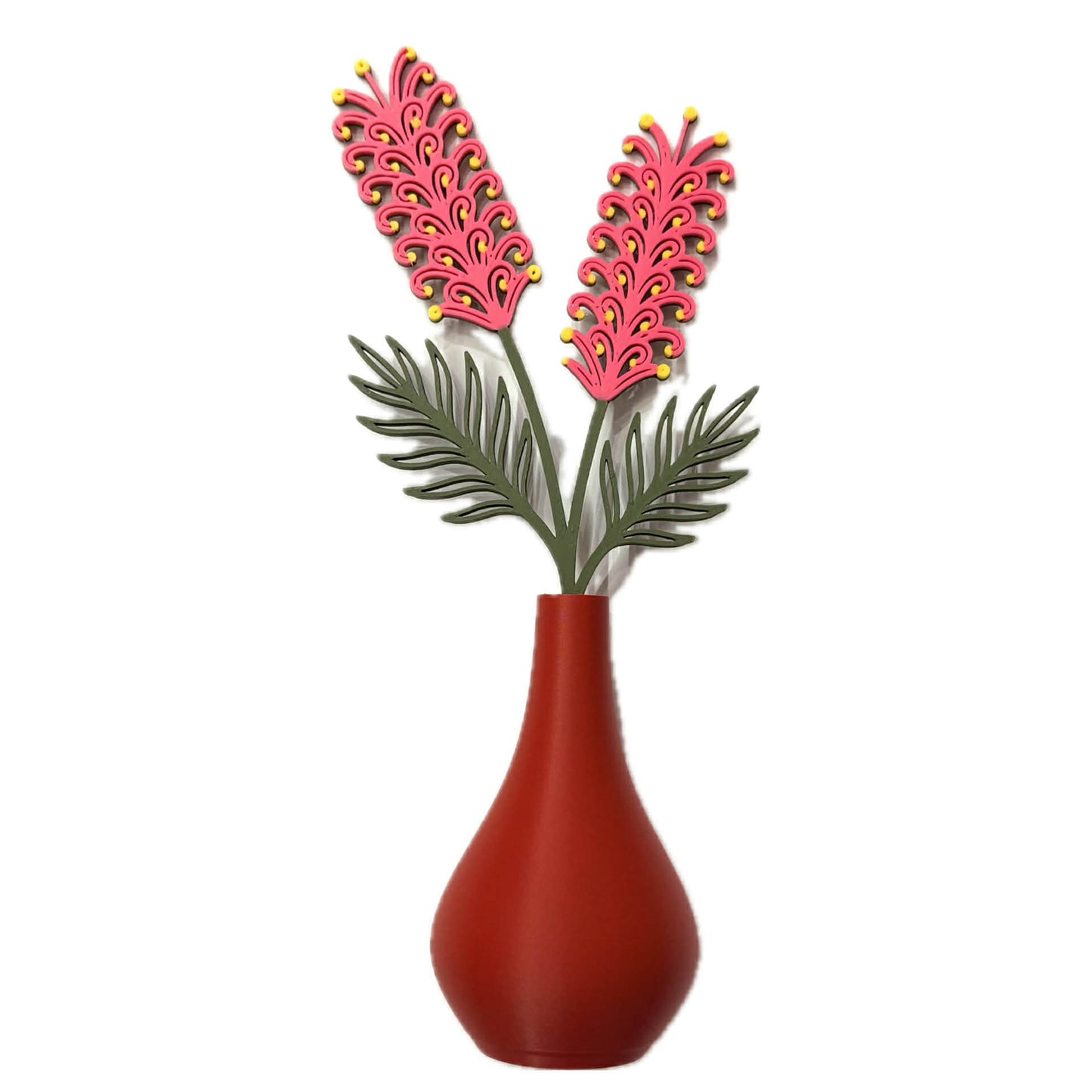 DWAYNSKI.3D - GREVILLIA BLOOMS - MAGNETIC BUD VASE WITH PRINTED FLOWER STEM