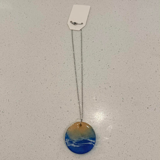 BRENDA STONE ART - Large Ocean Pendant (Metal Chain) 3