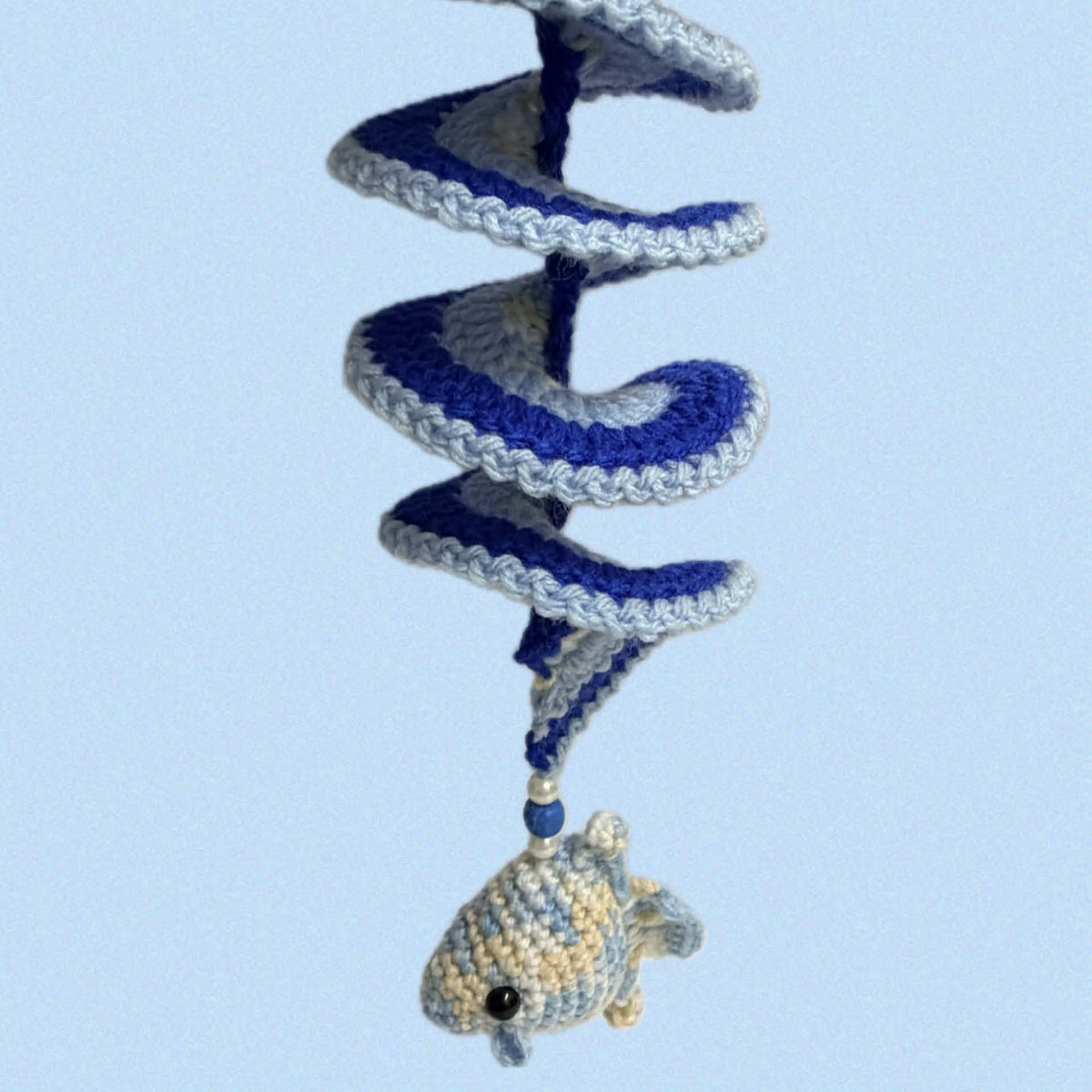 BEAKNITS- CROCHETED WHIRLY TWIRLER - Blue Fish