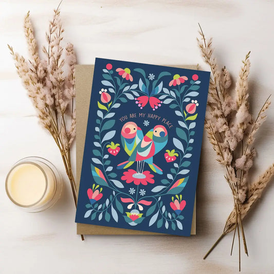 3 BIRDIES STUDIO- "You are My Happy Place"- Greeting Card
