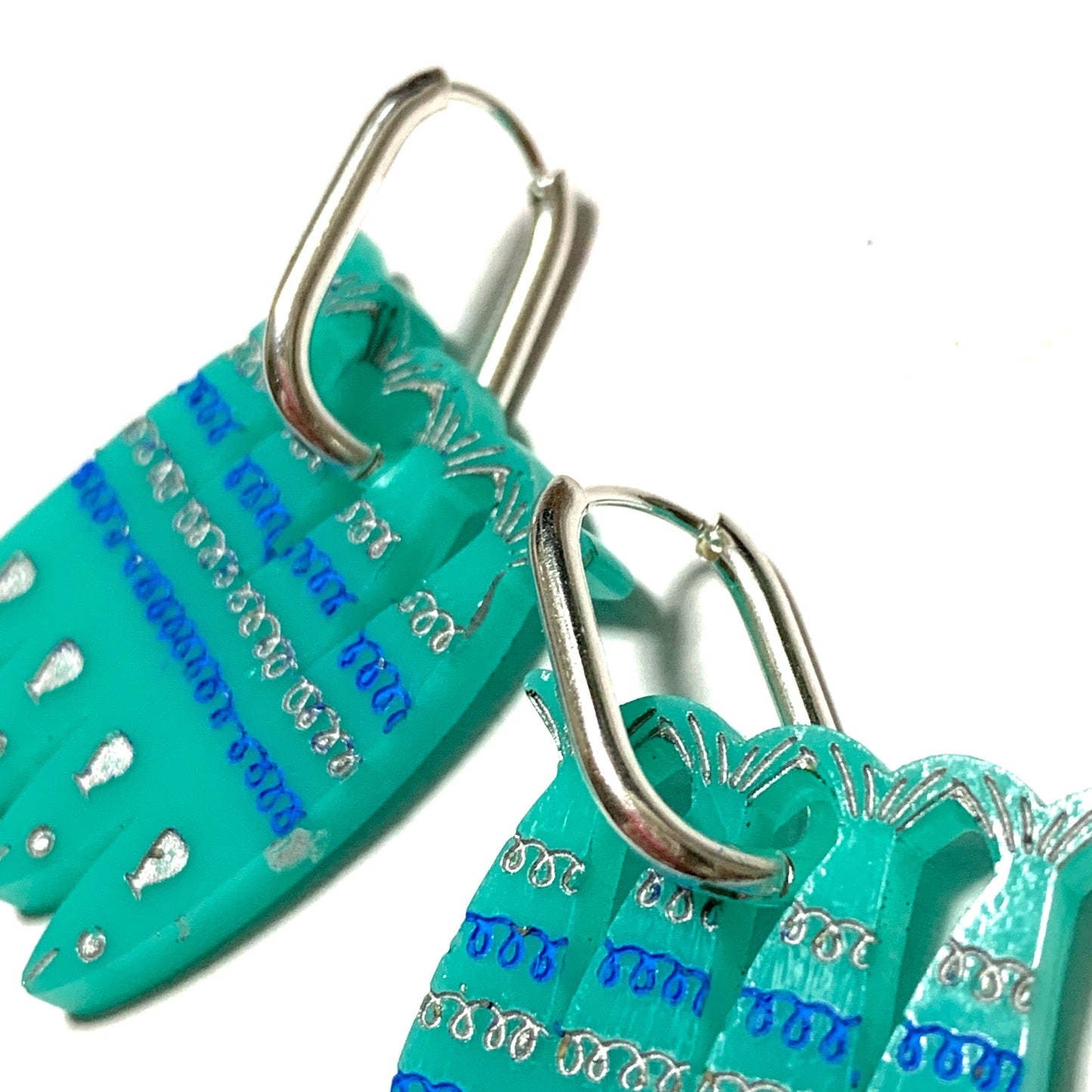 THIS BIRD HAS FLOWN - “Med Earrings- Sardines” HUGGIE HOOP CHARM EARRINGS