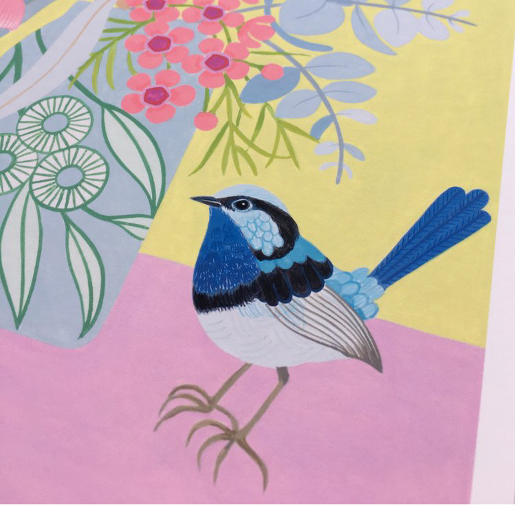 CLAIRE ISHINO- SMALL LIMITED EDITION A5 PRINTS- Superb Fairy Wren