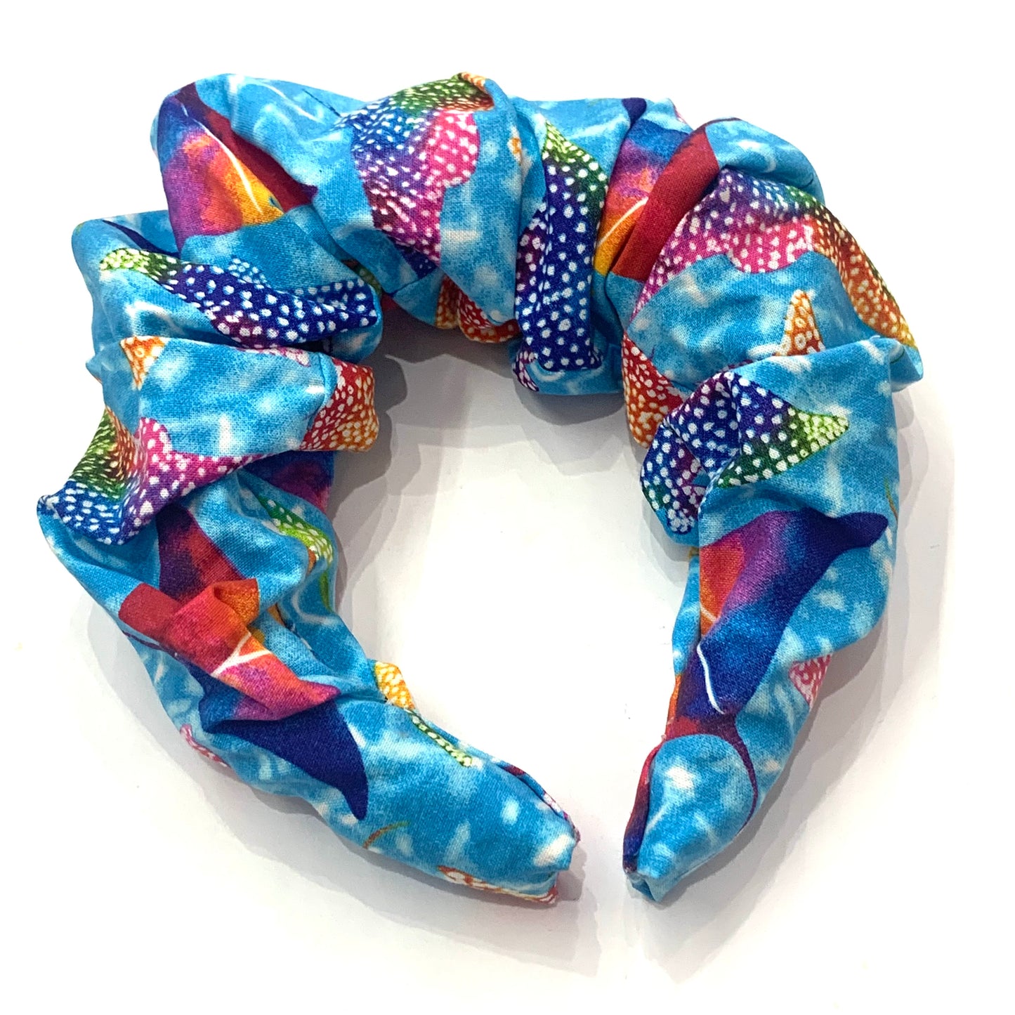 THIS BIRD HAS FLOWN -  JUMBO SCRUNCHIE HEADBANDS- Rainbow Rays