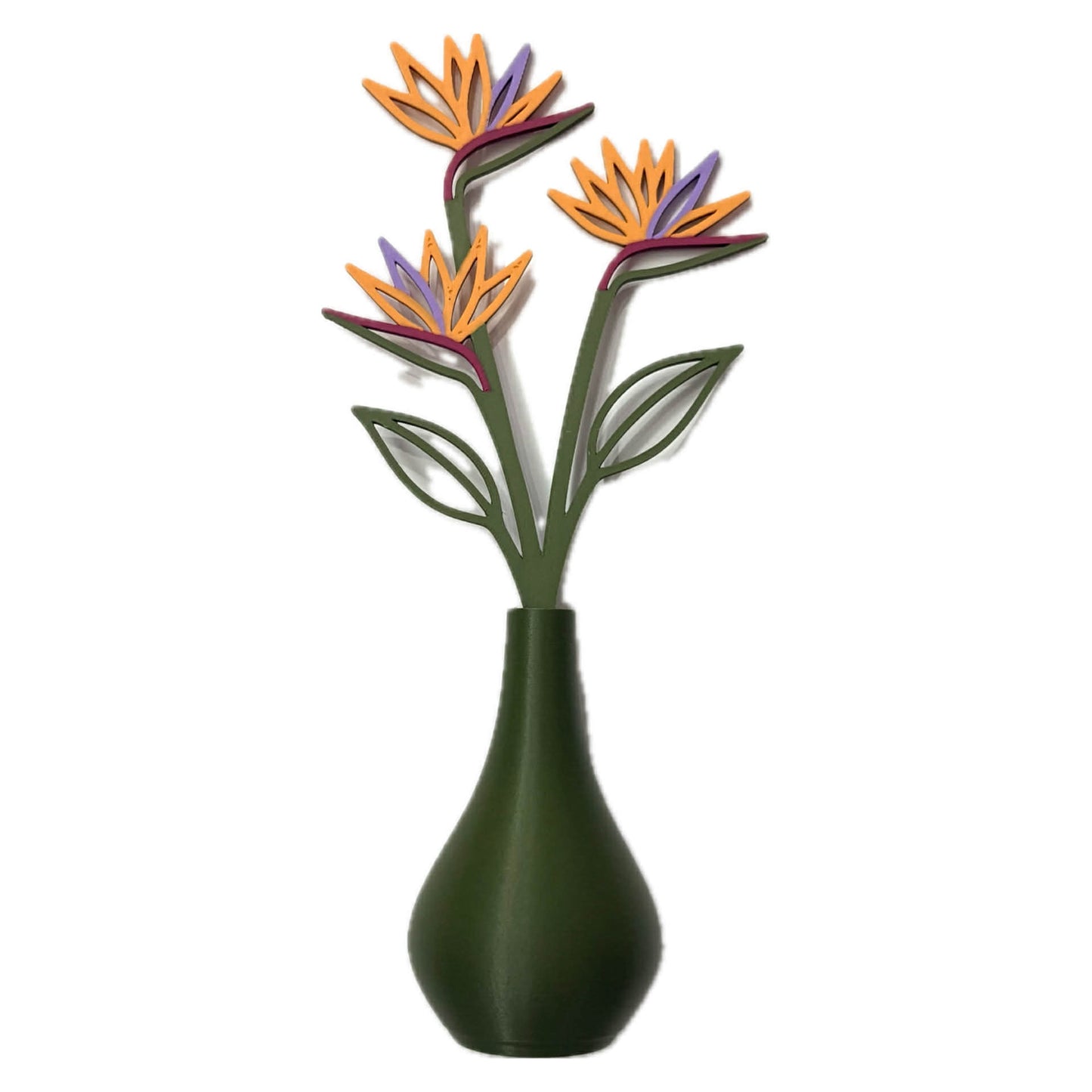 DWAYNSKI.3D - BIRD OF PARADISE - MAGNETIC BUD VASE WITH PRINTED FLOWER STEM