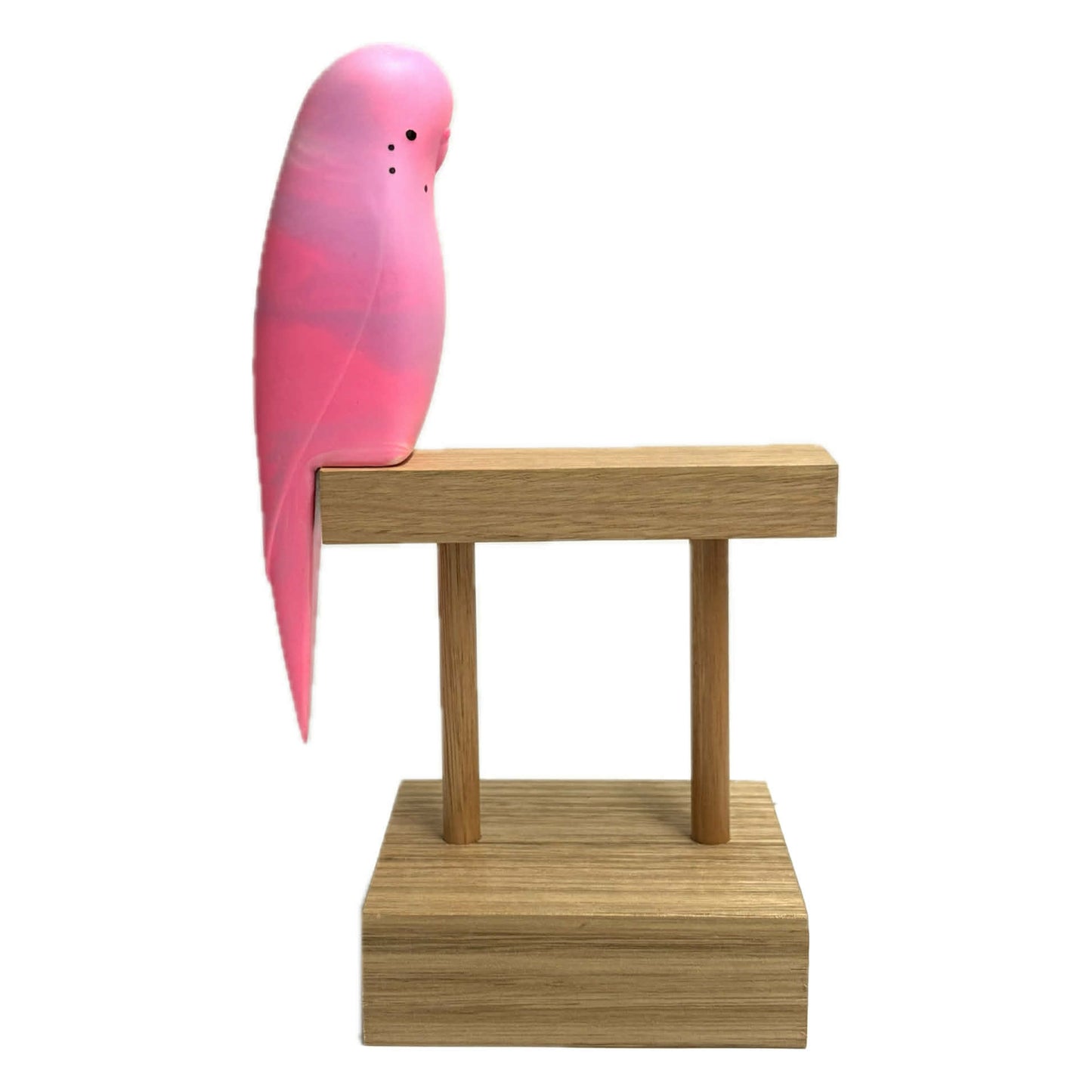 PETE CROMER - RESIN BUDGERIGAR #7 -  Pretty in Pink Swirl