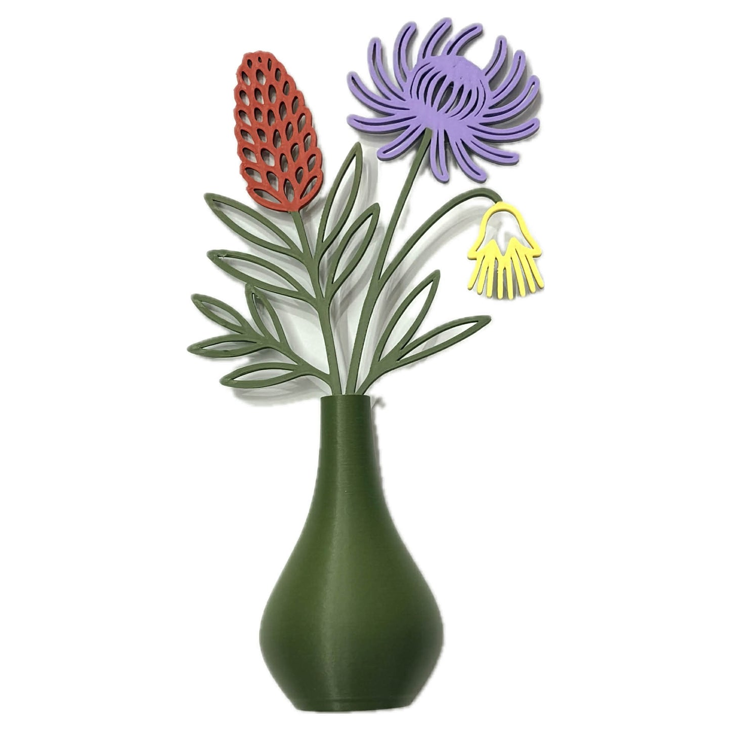 DWAYNSKI.3D - NATIVE GARDEN - MAGNETIC BUD VASE WITH PRINTED FLOWER STEM