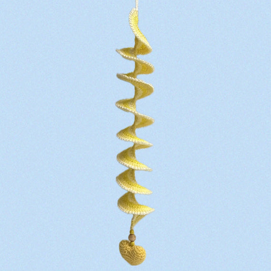 BEAKNITS- CROCHETED WHIRLY TWIRLER - Yellow with Heart