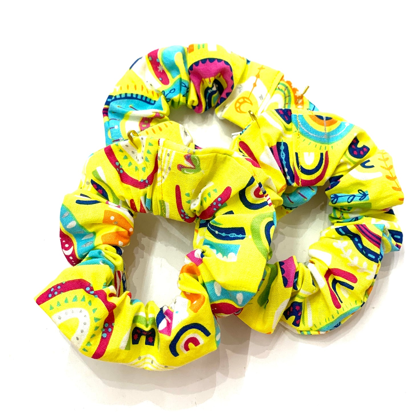 MUMMA WHOOPEE - "Yellow Rainbows" REGULAR SCRUNCHIES