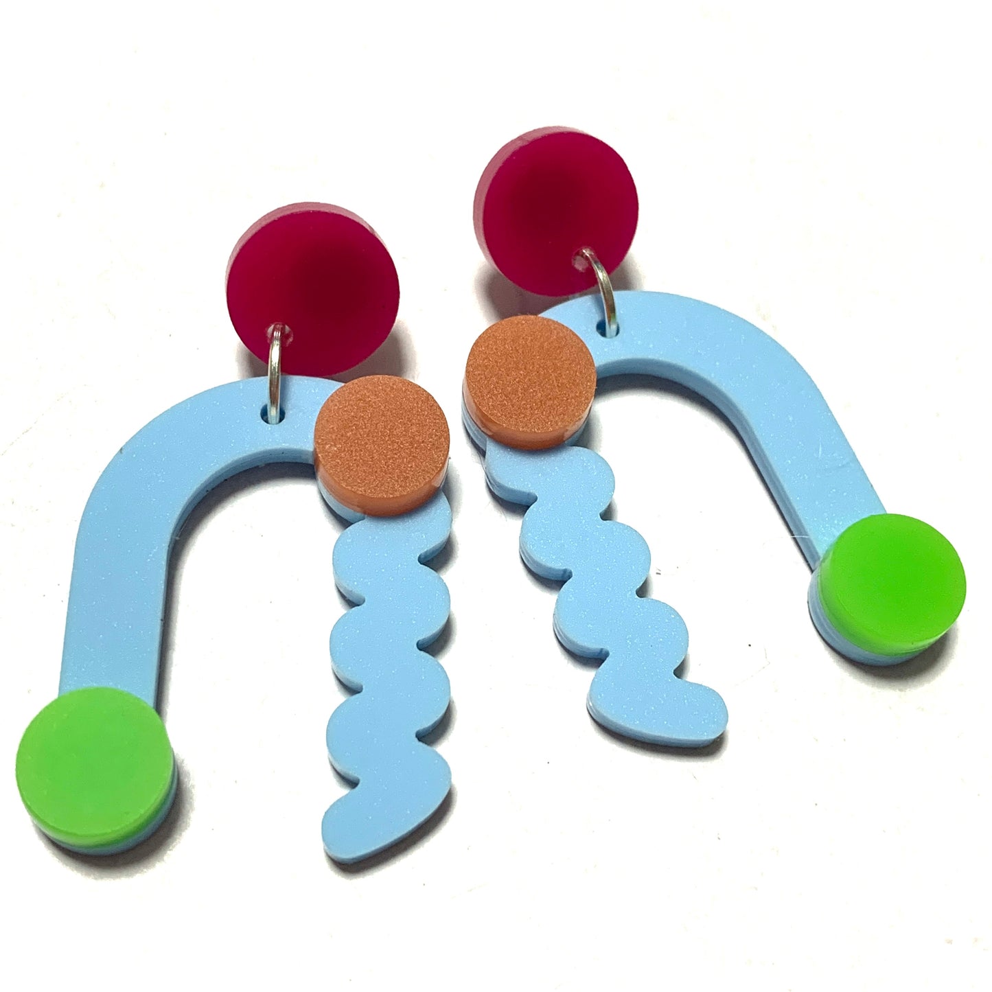 THIS BIRD HAS FLOWN - “Memphis- Blue” DANGLE EARRINGS