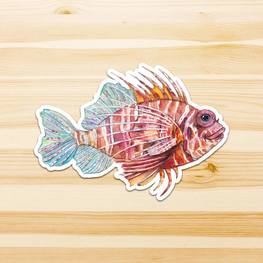 WATERCOLOURS BY CAT- Lion Fish - Large Australian Marine Life Vinyl Stickers
