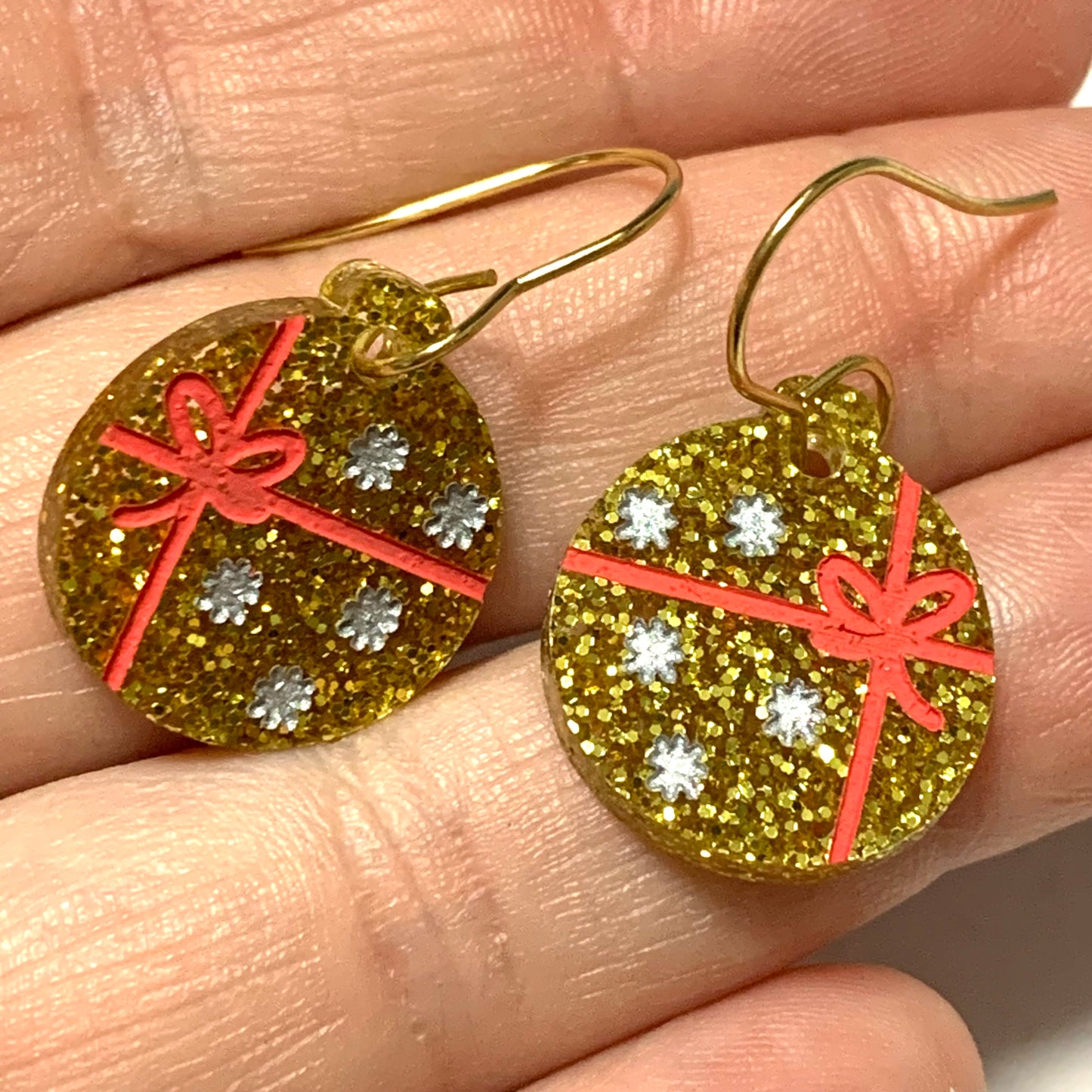 MAKIN' WHOOPEE - “Little Gold Bauble” CHRISTMAS HOOK DANGLES