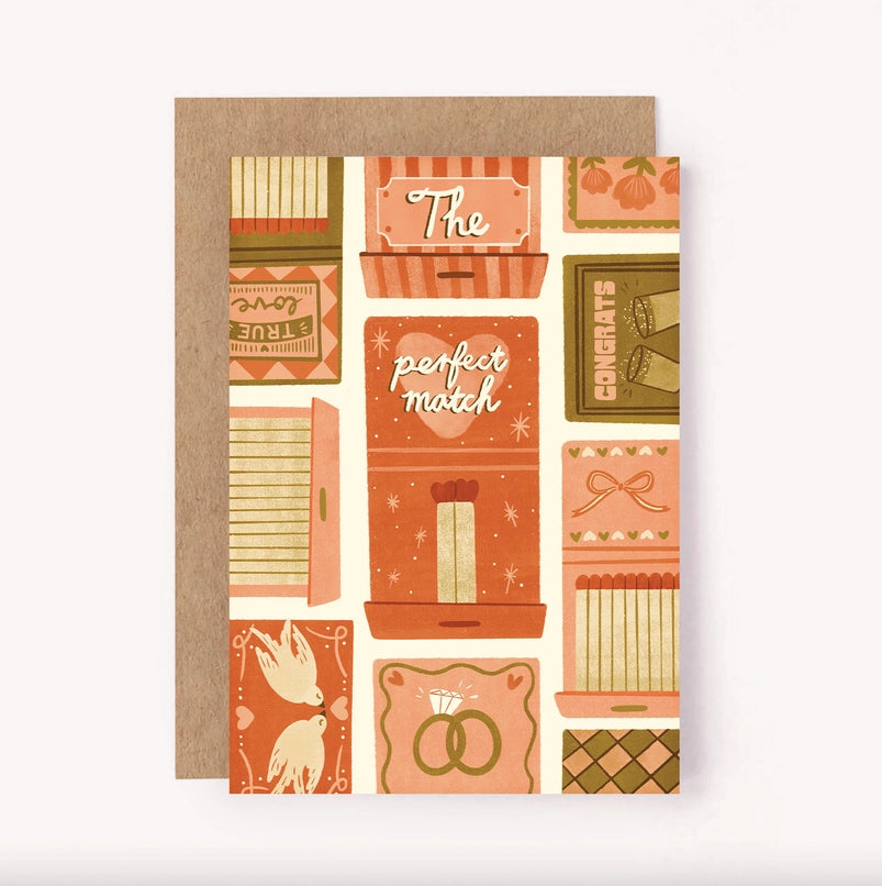 LAUREN SISSONS STUDIO- "The Perfect Match" Wedding or Engagement Card