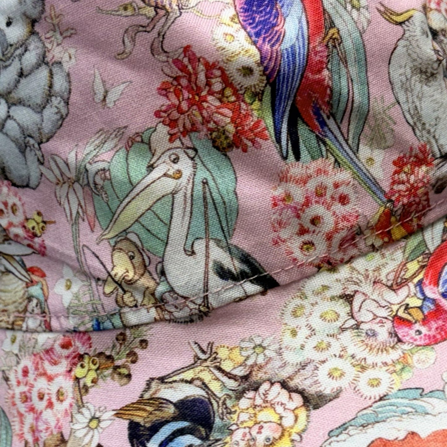 Teacups n Quilts - May Gibbs Fabric Hat - Koala Pink Background - Kids Size Large