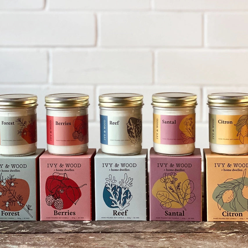 IVY & WOOD - Santal Scented Candle 'Homebody' Collection
