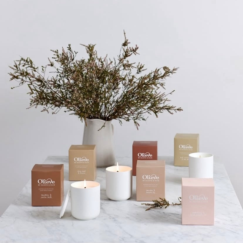 OLIEVE AND OLIE- Olive Leaf & Thyme- Ceramic Candle