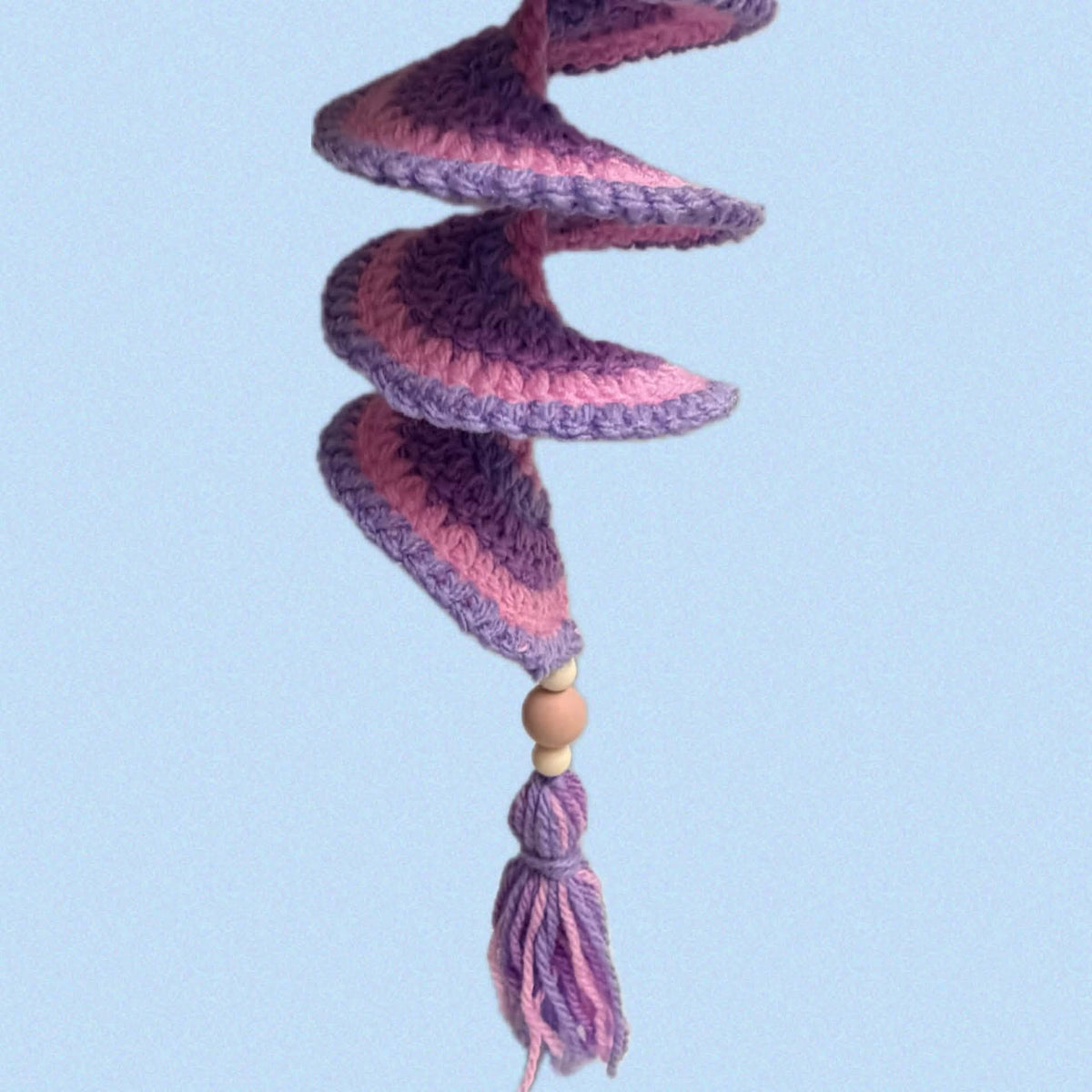 BEAKNITS- CROCHETED WHIRLY TWIRLER - Purple and Pink