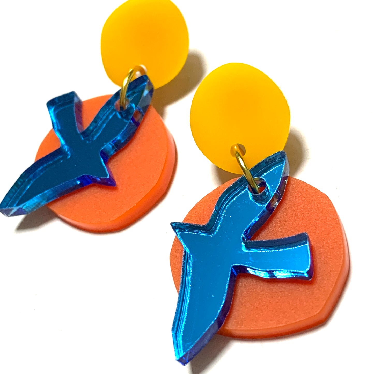 THIS BIRD HAS FLOWN - “Sunrise Birds” DANGLE EARRINGS