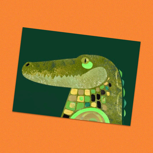 PETE CROMER - CROCODILE A4 FINE ART PRINT