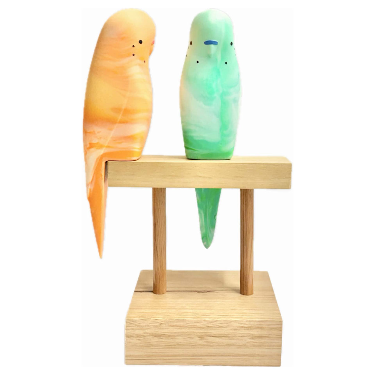 PETE CROMER - RESIN BUDGERIGAR #9 - Green Mojito Swirl