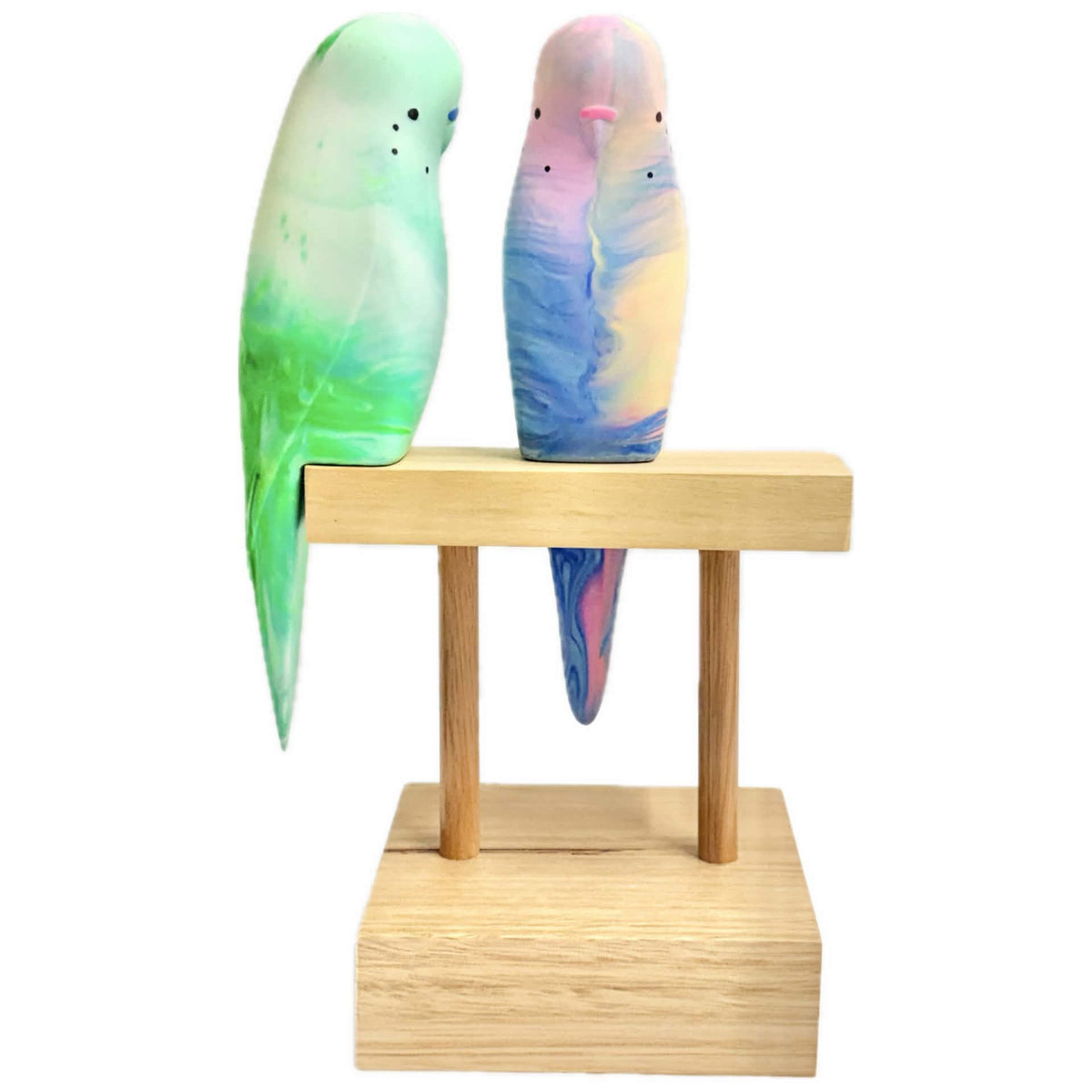 PETE CROMER - RESIN BUDGERIGAR #9 - Green Mojito Swirl