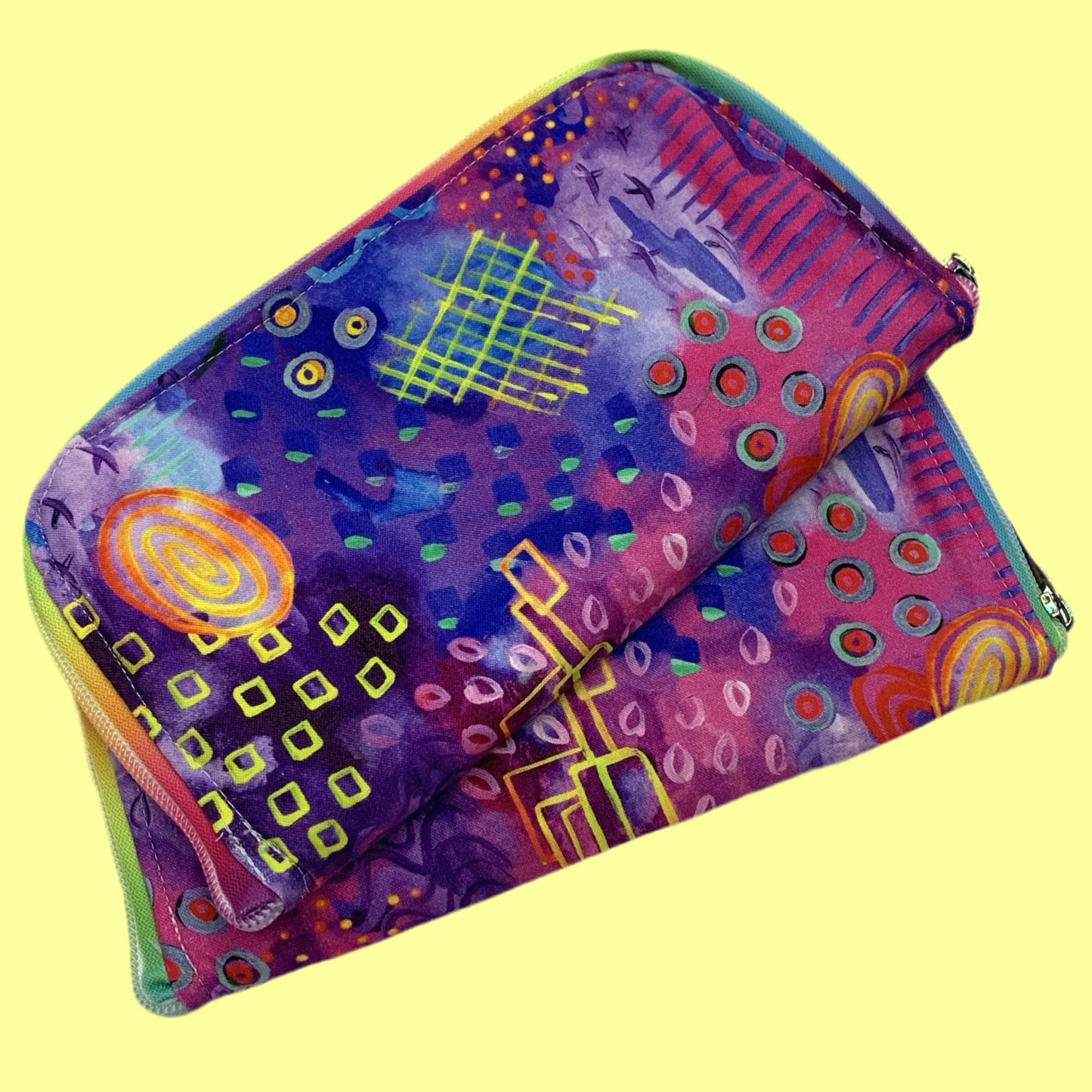 OH SEW ROSY: Wallets/Purses- Purple Abstract