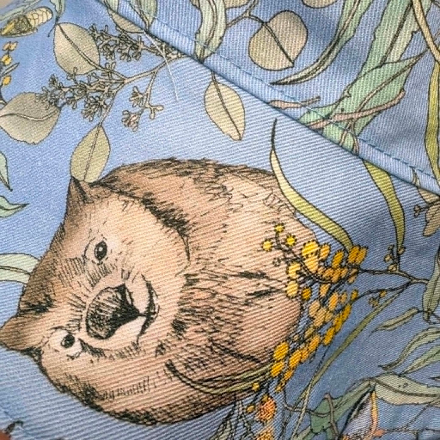 Teacups n Quilts - Wombat and Wattle (The Scenic Route) Fabric Hat - Adult Size