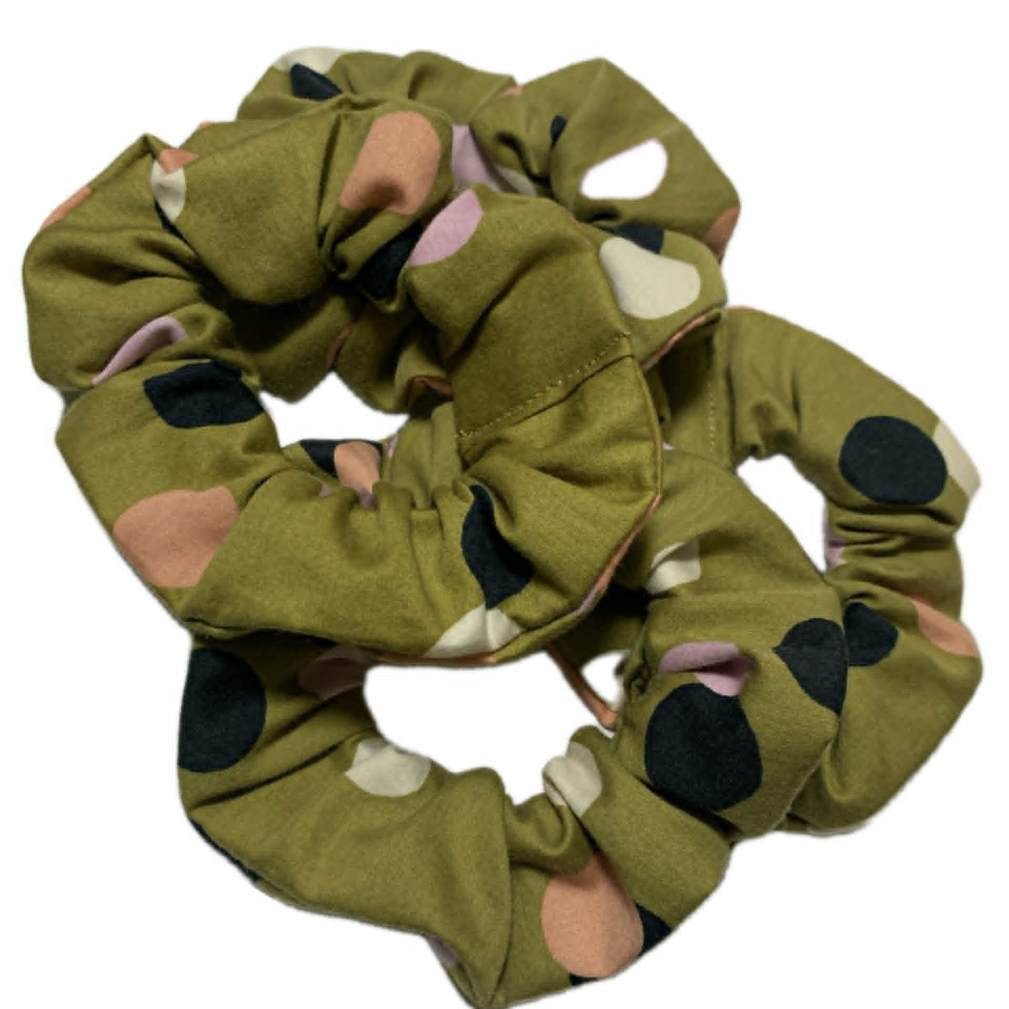 MUMMA WHOOPEE - "Olive Spots" REGULAR SCRUNCHIES