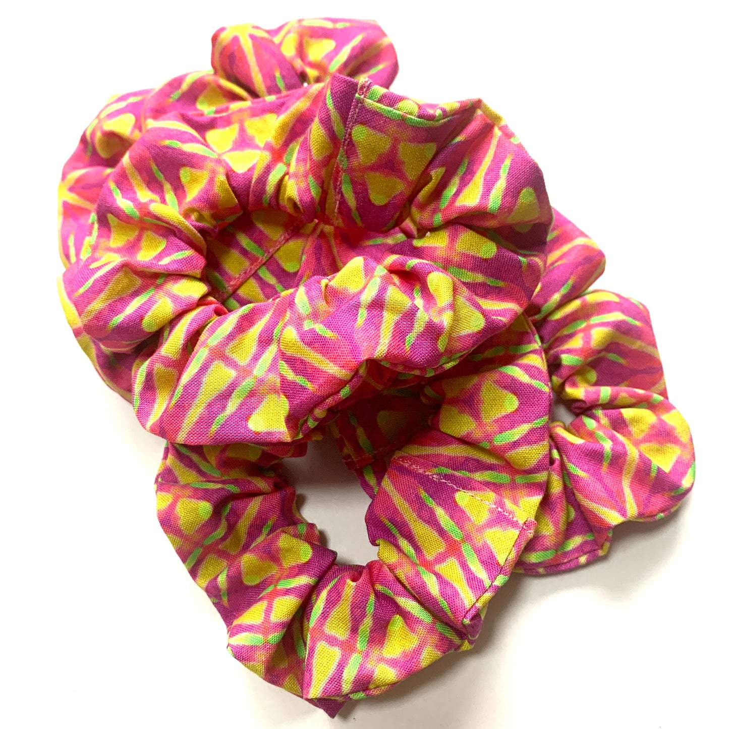 MUMMA WHOOPEE - "Pink Batik" REGULAR SCRUNCHIES