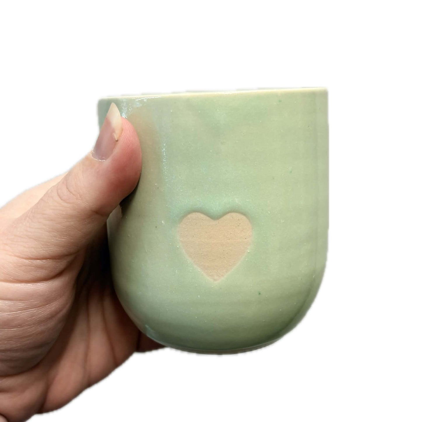 EARTH BY HAND- Latte Love Mugs - Green Glaze