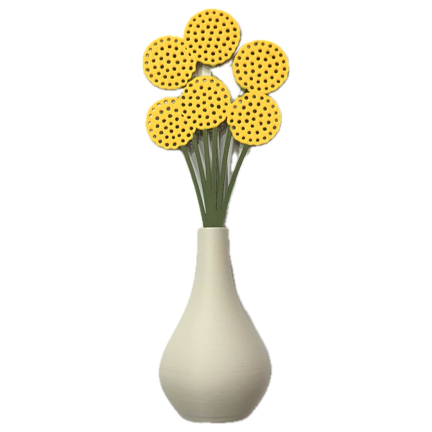 DWAYNSKI.3D - BILLY BUTTONS BLOOMS - MAGNETIC BUD VASE WITH PRINTED FLOWER STEM