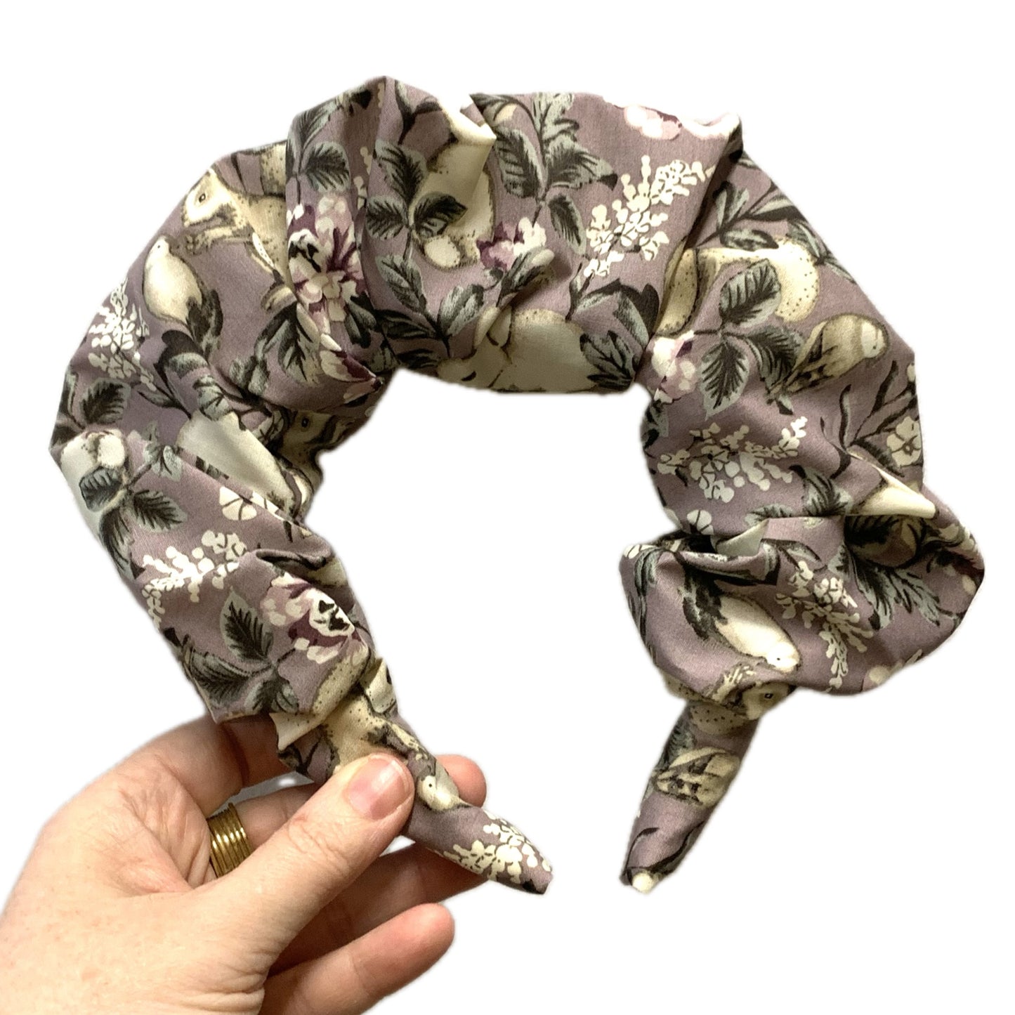 THIS BIRD HAS FLOWN -  Woodland Rabbits- MEDIUM JUMBO SCRUNCHIE HEADBAND