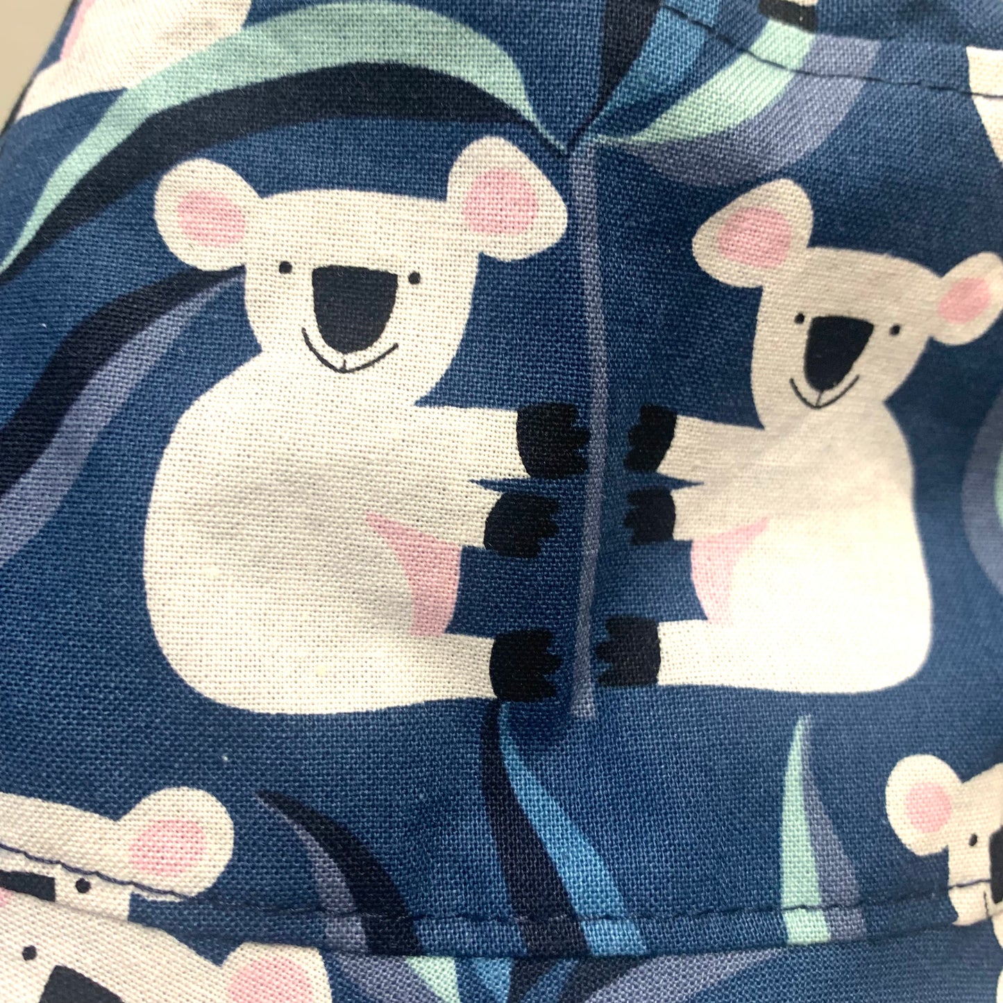Teacups n Quilts - Navy Koalas Fabric Hat - Kids Size Large