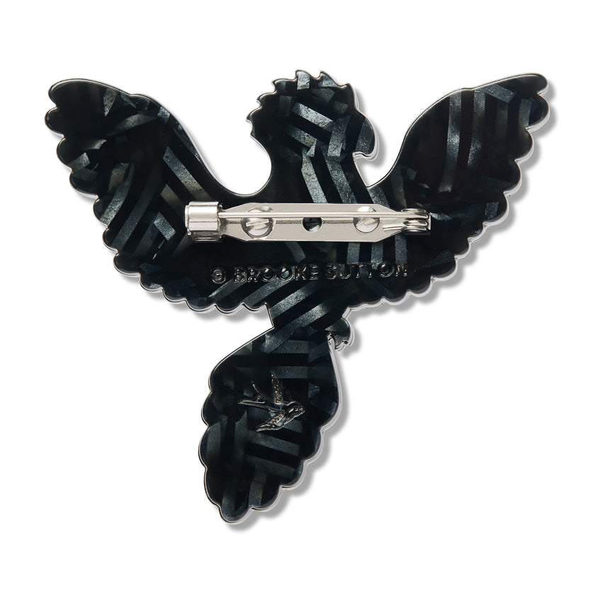 ERSTWILDER - "Kurri Kurri Marrpu" (Red-Tailed Black Cockatoo) Brooch - BROOKE SUTTON COLLECTION
