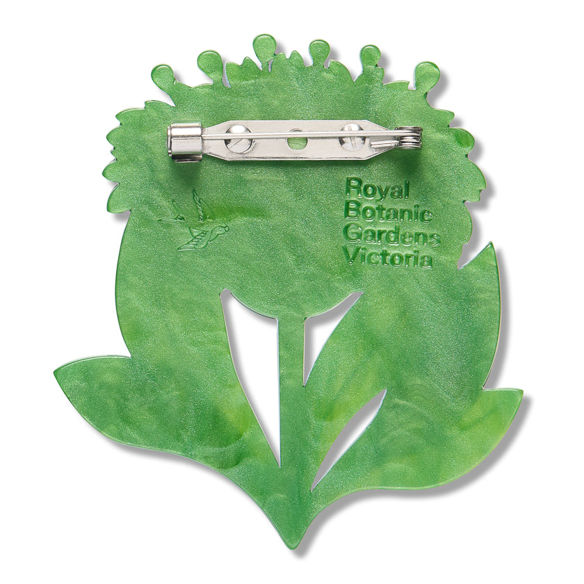 ERSTWILDER - "Blue Pincushion" Brooch - ROYAL BOTANIC GARDENS VICTORIA