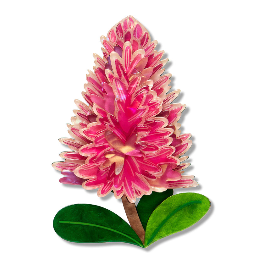 ERSTWILDER - "Pink Mulla Mulla" Brooch - ROYAL BOTANIC GARDENS VICTORIA